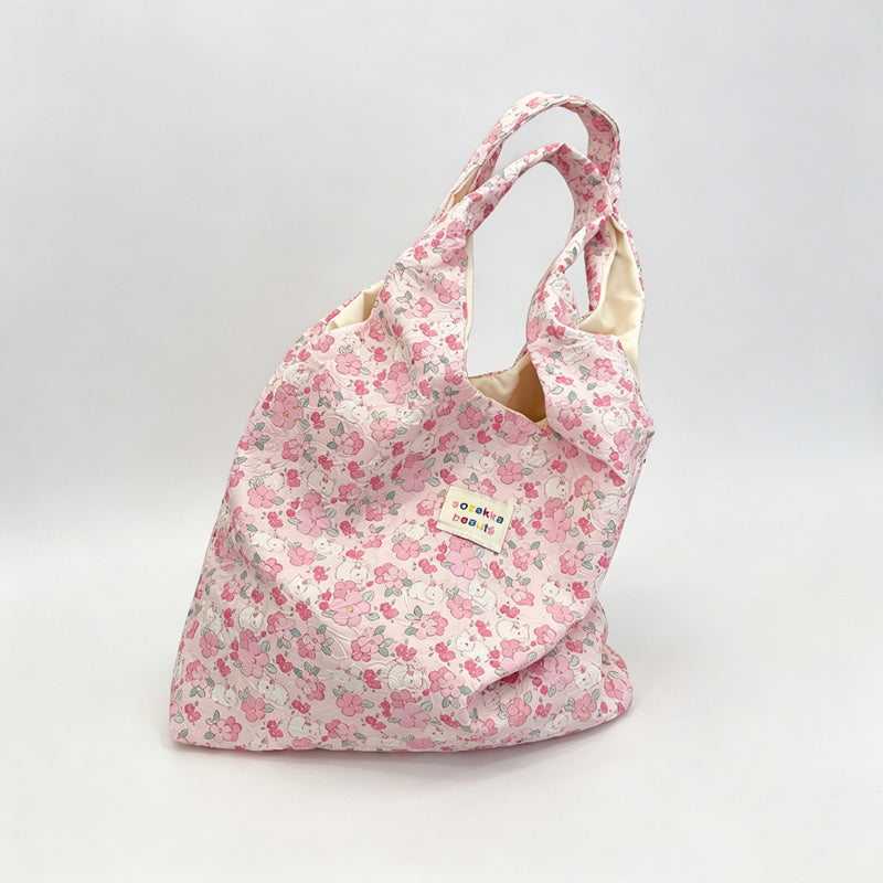Floral Print Shoulder Tote Bag