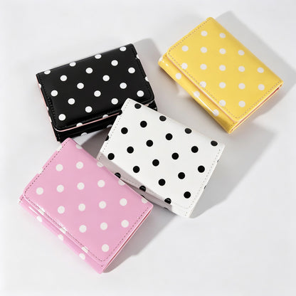 Polka‑Dot PU Small Wallet
