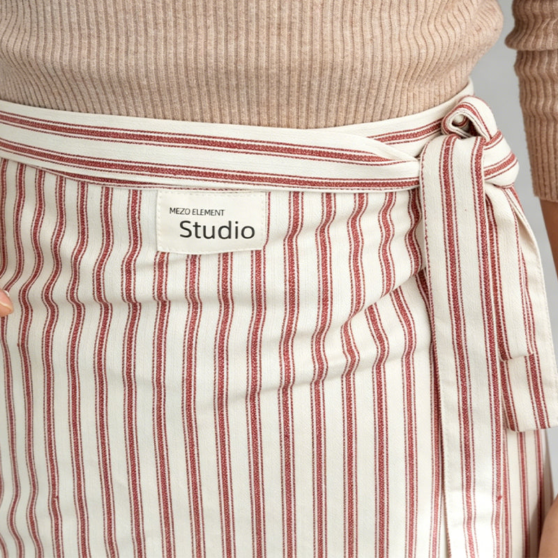 Polished Cotton Linen Fine Stripe Kitchen Waist