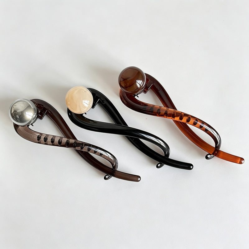 Resin Bead Twist Hair Claw Clip