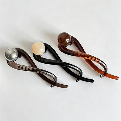 Resin Bead Twist Hair Claw Clip