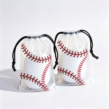 Baseball Print Drawstring Storage Bag Set