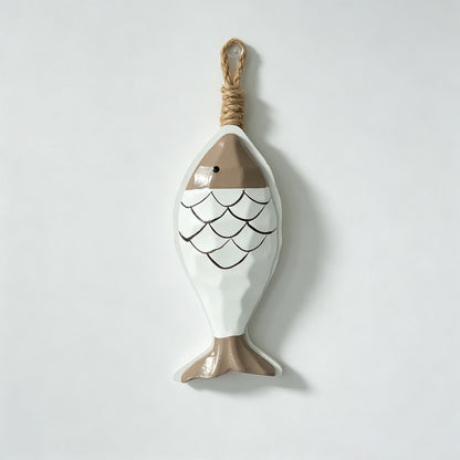 Wooden Fish Shape Wall Hanging Ornament