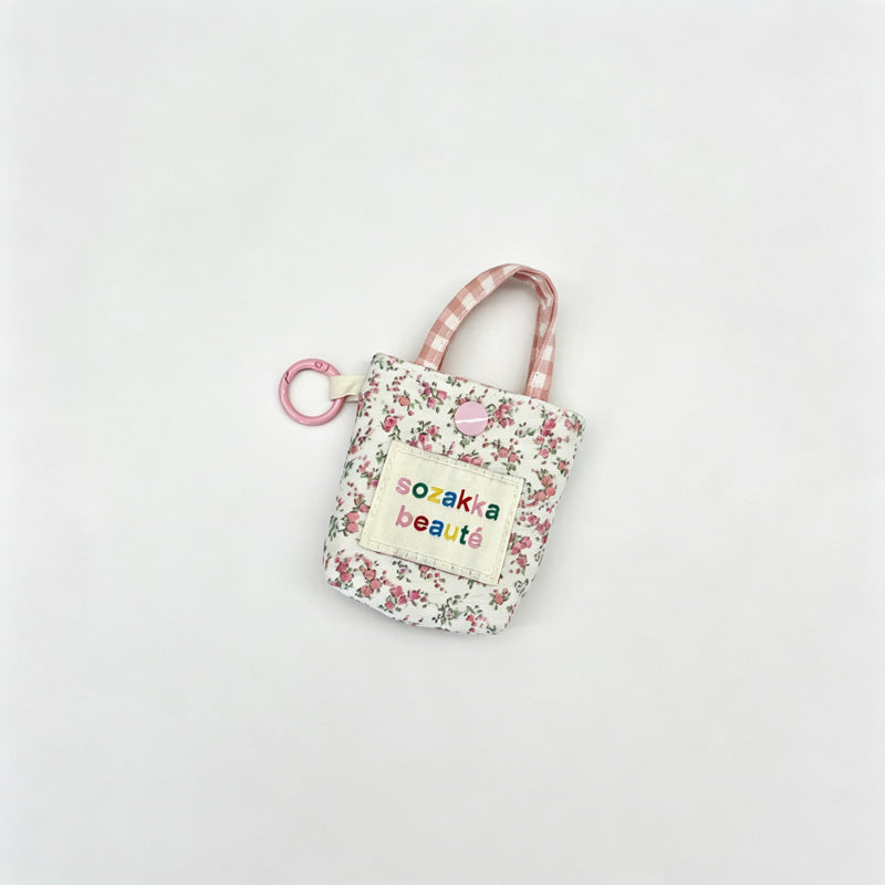 Floral Fabric Snap Storage Pouch