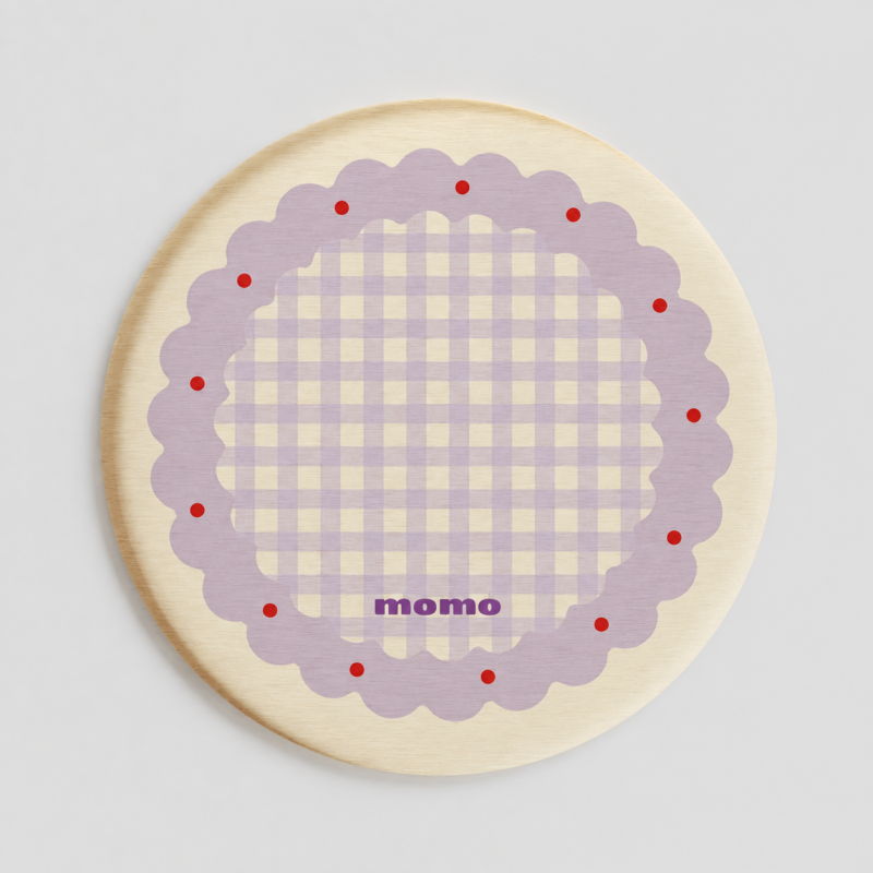 Round Grid Print Acrylic Drink Coaster