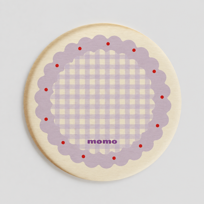 Round Grid Print Acrylic Drink Coaster