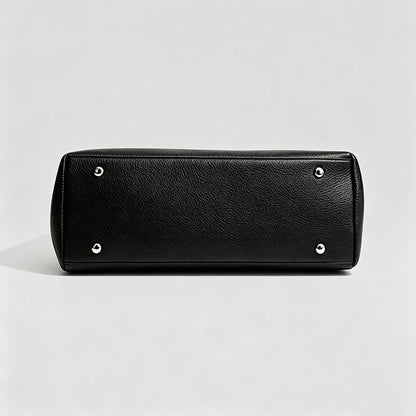 Litchi Grain Lock Clasp Shoulder Bag