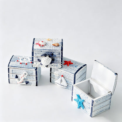 Wooden Ocean Themed Desktop Storage Box