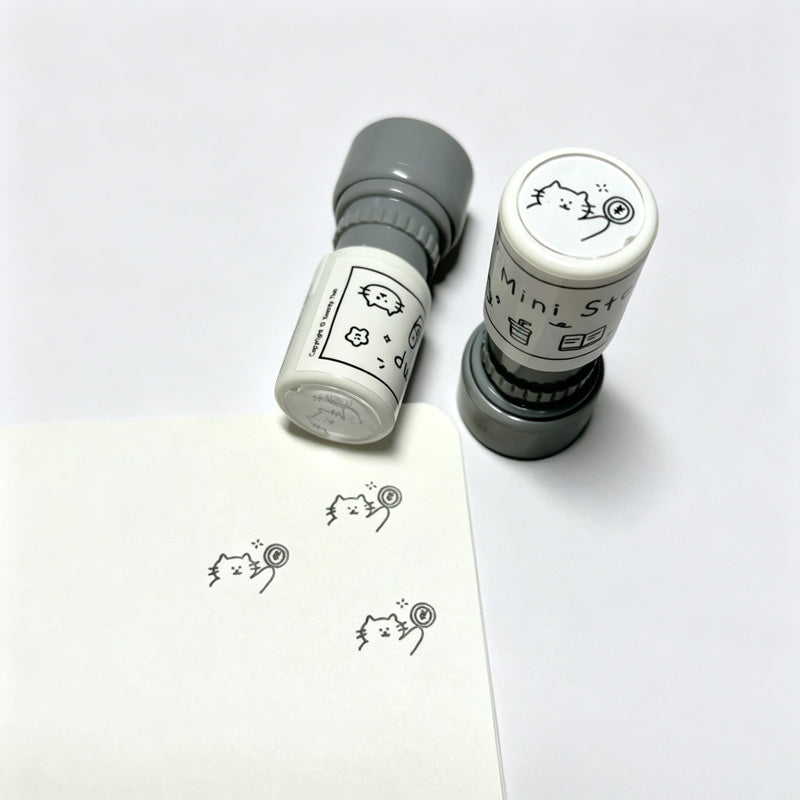 Mini Cat Self‑Inking Round Stamp