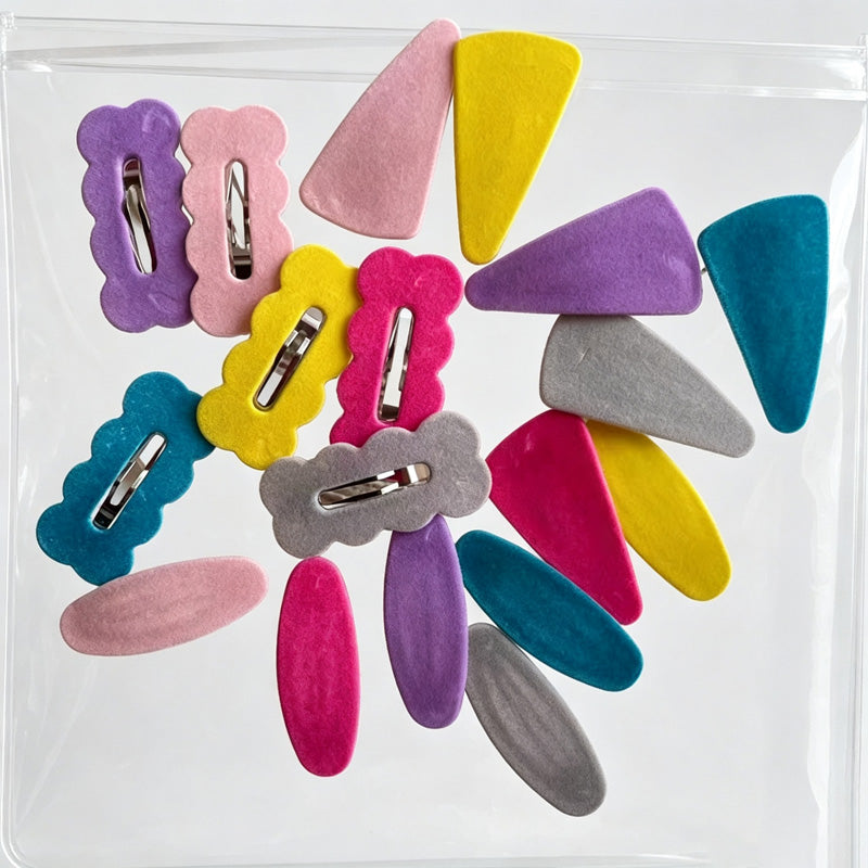 6PCS Kids Fabric BB Hair Clips Set