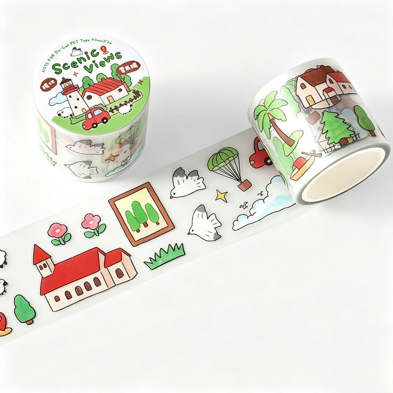 Hand Drawn Print Doodle Die‑Cut Tape