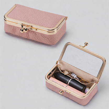 Faux Leather Kiss Lock Wallet