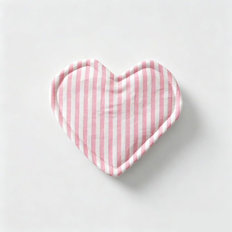 Lightweight Cotton Fabric Heart-Shaped Coaster