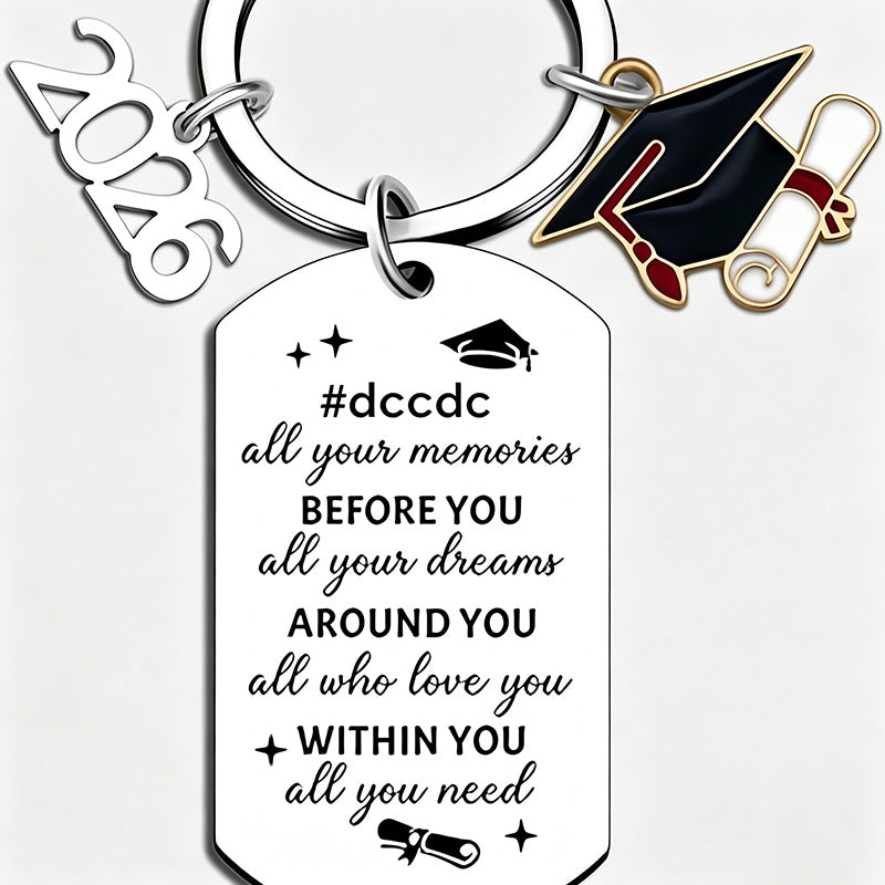 2026 Graduation Stainless Steel Laser Engraved Keychain