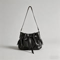 Waxed Faux Leather Ruched Draw - Shopdayla Wholesale - #0002