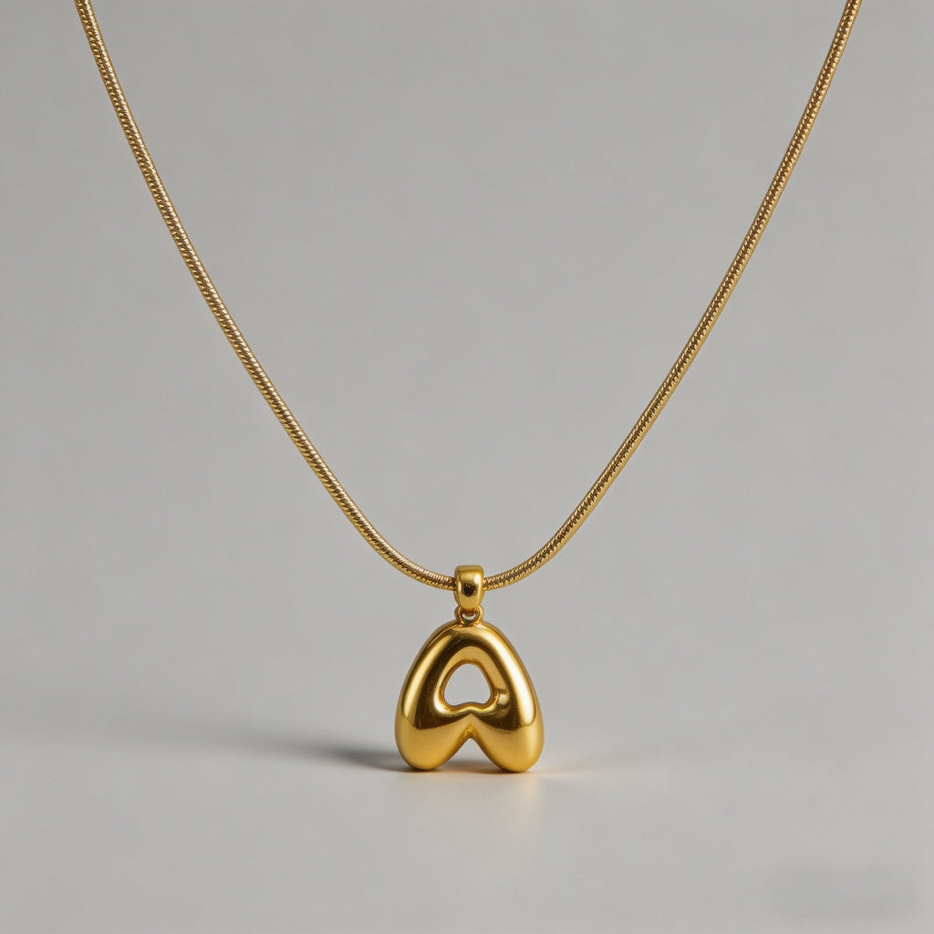 3D Bubble Letter Initial Neckl - Shopdayla Wholesale - #0098