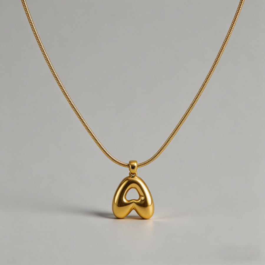 3D Bubble Letter Initial Neckl - Shopdayla Wholesale - #0098