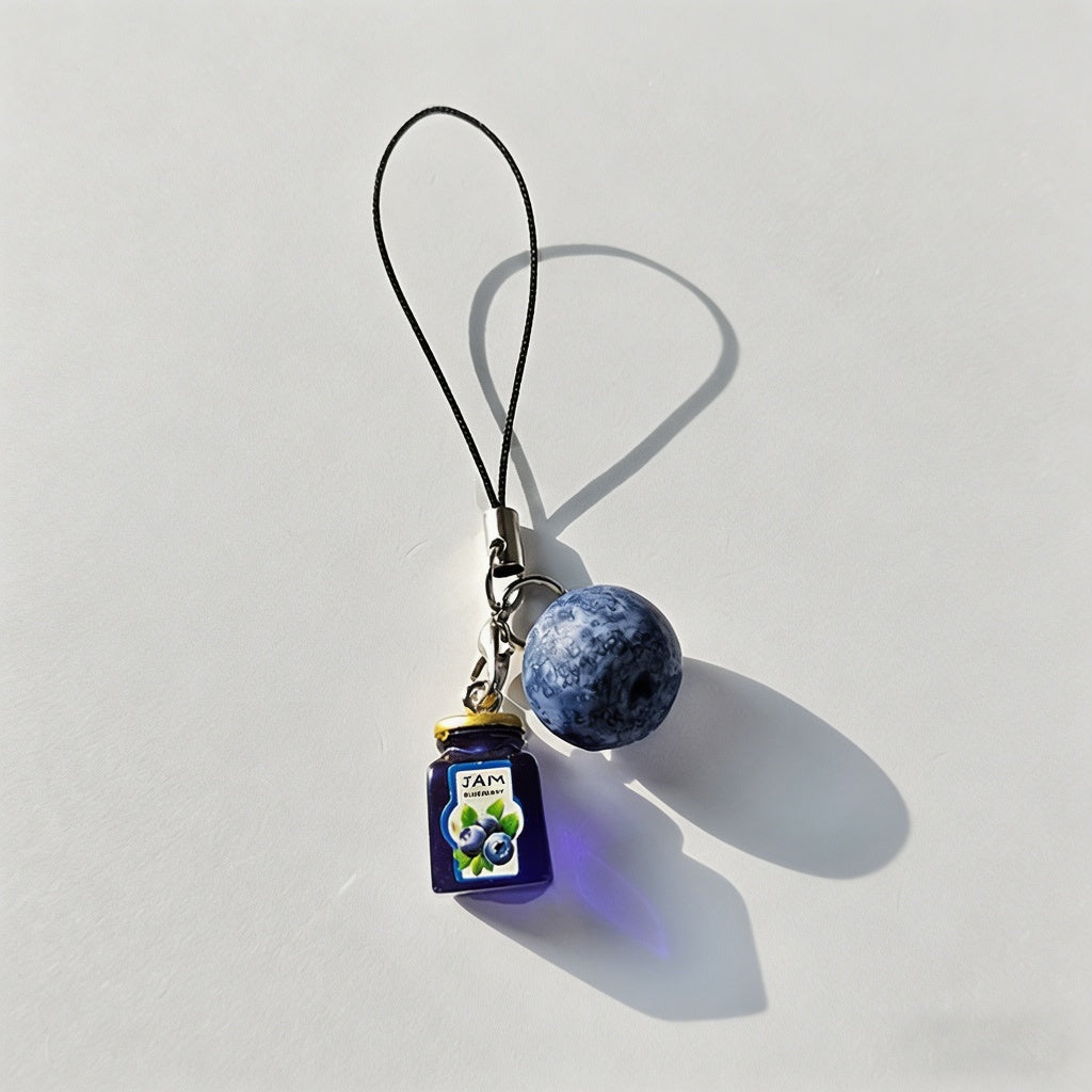 Blueberry Resin & Alloy Keychain