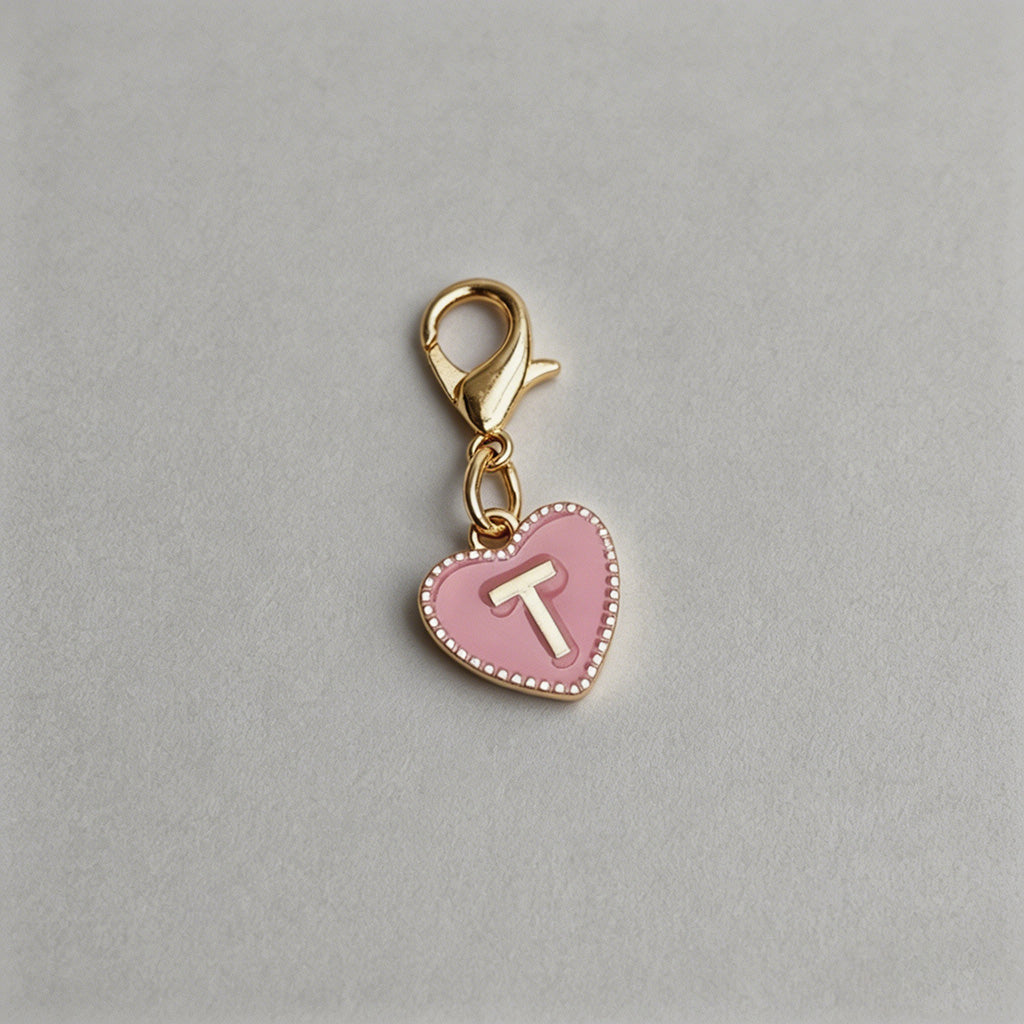 Heart Initial Keychain Charm - Shopdayla Wholesale - #3026