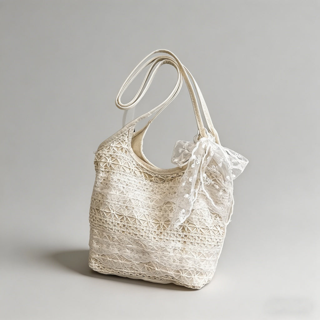Lace Mesh Underarm Tote Bag - Shopdayla Wholesale - #0274