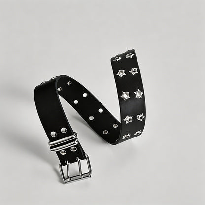 Hollow Punk PU Star Eyelets & - Shopdayla Wholesale - #0018