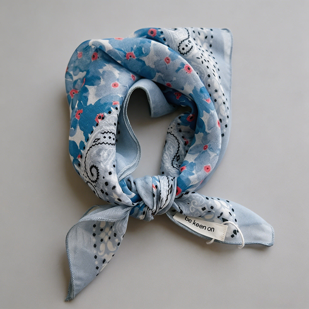 Vintage Soft Blue Floral Print - Shopdayla Wholesale - #3730