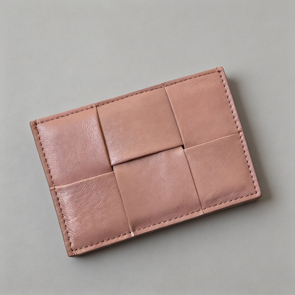 Woven Leather Card Holder