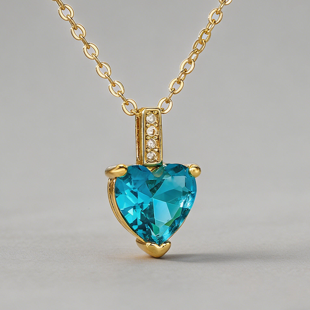 Heart-Shaped Multi-Color CZ Pe - Shopdayla Wholesale - #0866