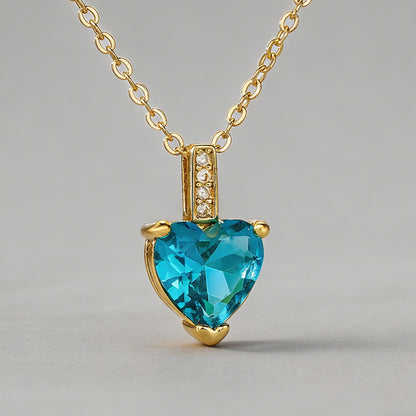 Heart-Shaped Multi-Color CZ Pe - Shopdayla Wholesale - #0866