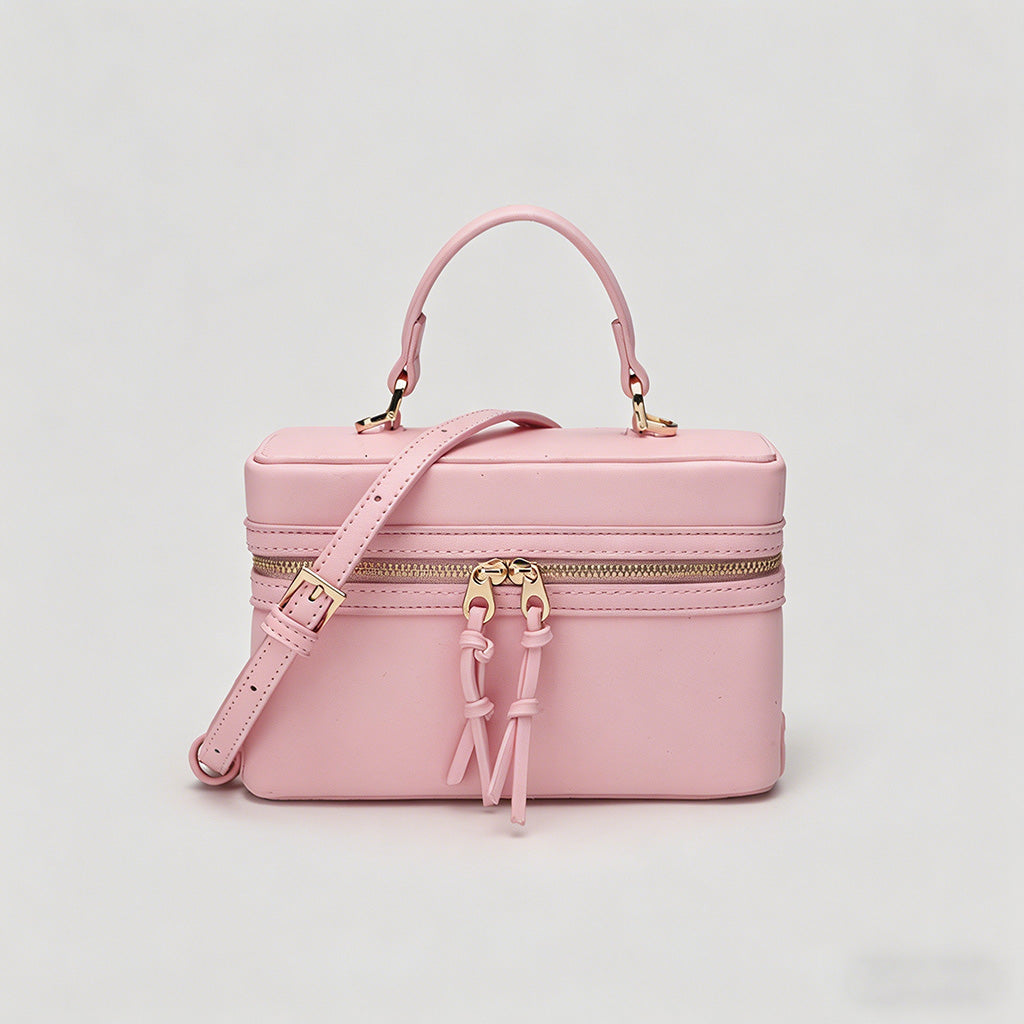 Canvas & Leather Boxy Crossbody Bag