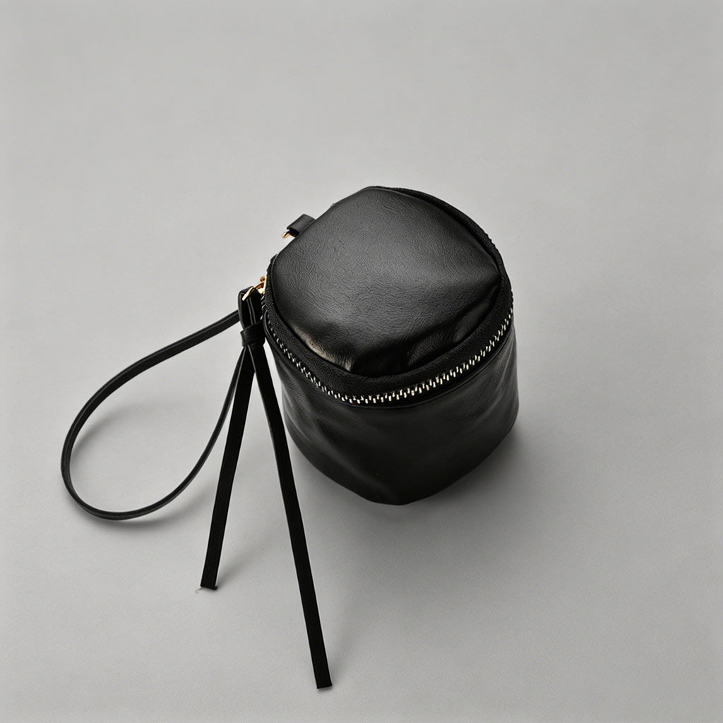 Mini Leather Cylinder Pouch - Shopdayla Wholesale - #3842