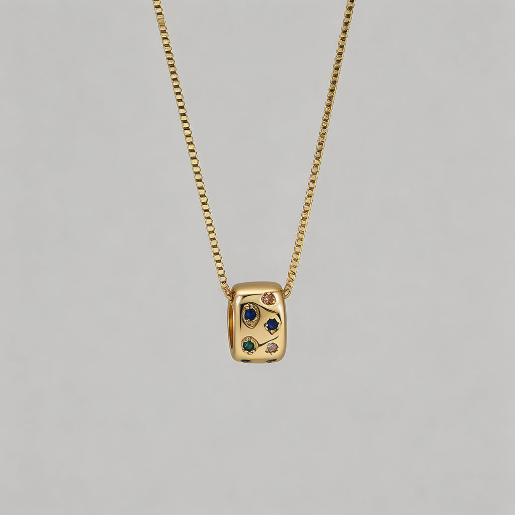 Multicolor CZ Barrel Pendant N - Shopdayla Wholesale - #1986