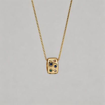 Multicolor CZ Barrel Pendant N - Shopdayla Wholesale - #1986