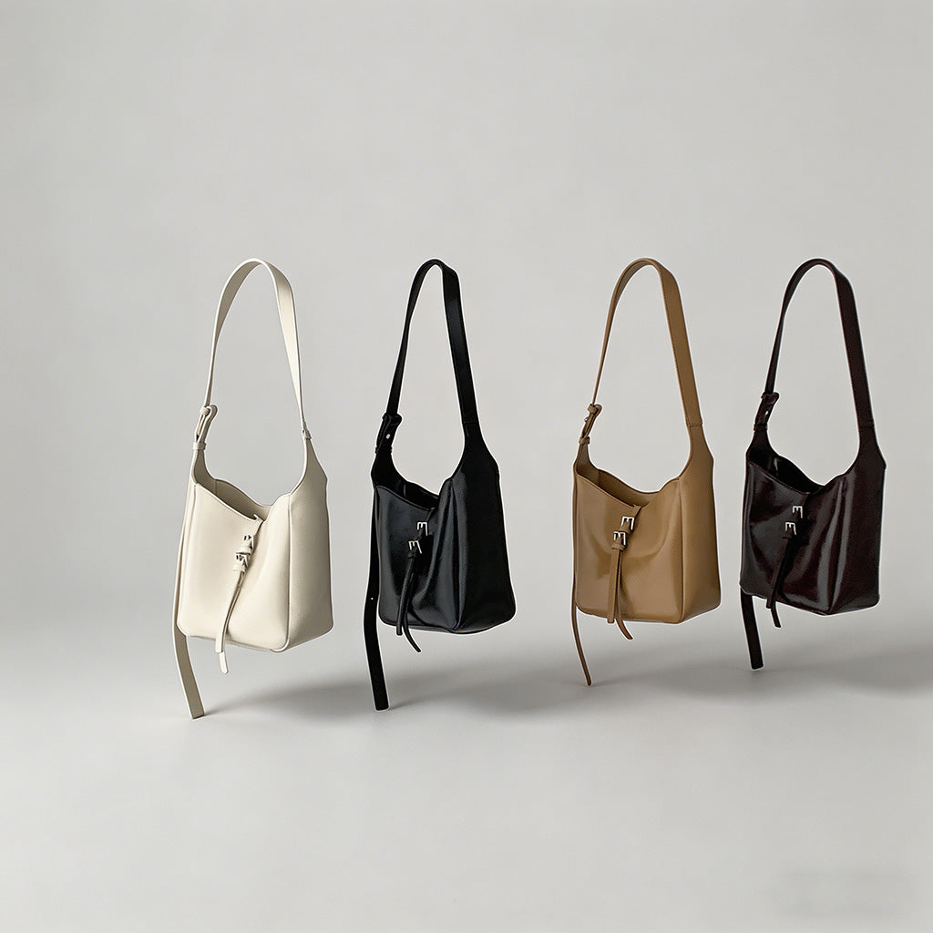 Patent Leather Buckle Hobo Sho - Shopdayla Wholesale - #3474