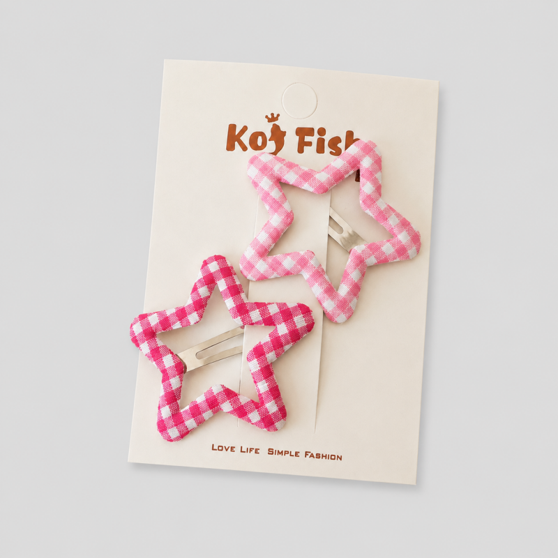 Fresh Plaid Star BB Clip - Shopdayla Wholesale - #9426