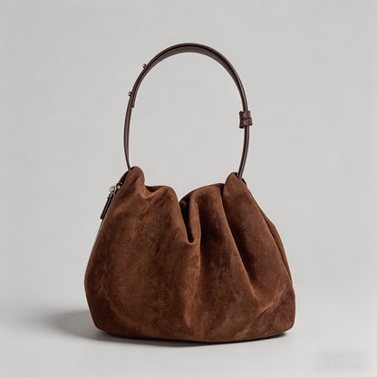 Faux Suede Ruched Hobo Shoulde - Shopdayla Wholesale - #5730
