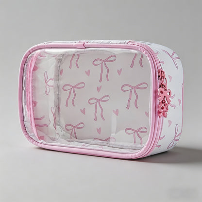 Bow Print Clear Travel Bag - Shopdayla Wholesale - #9330