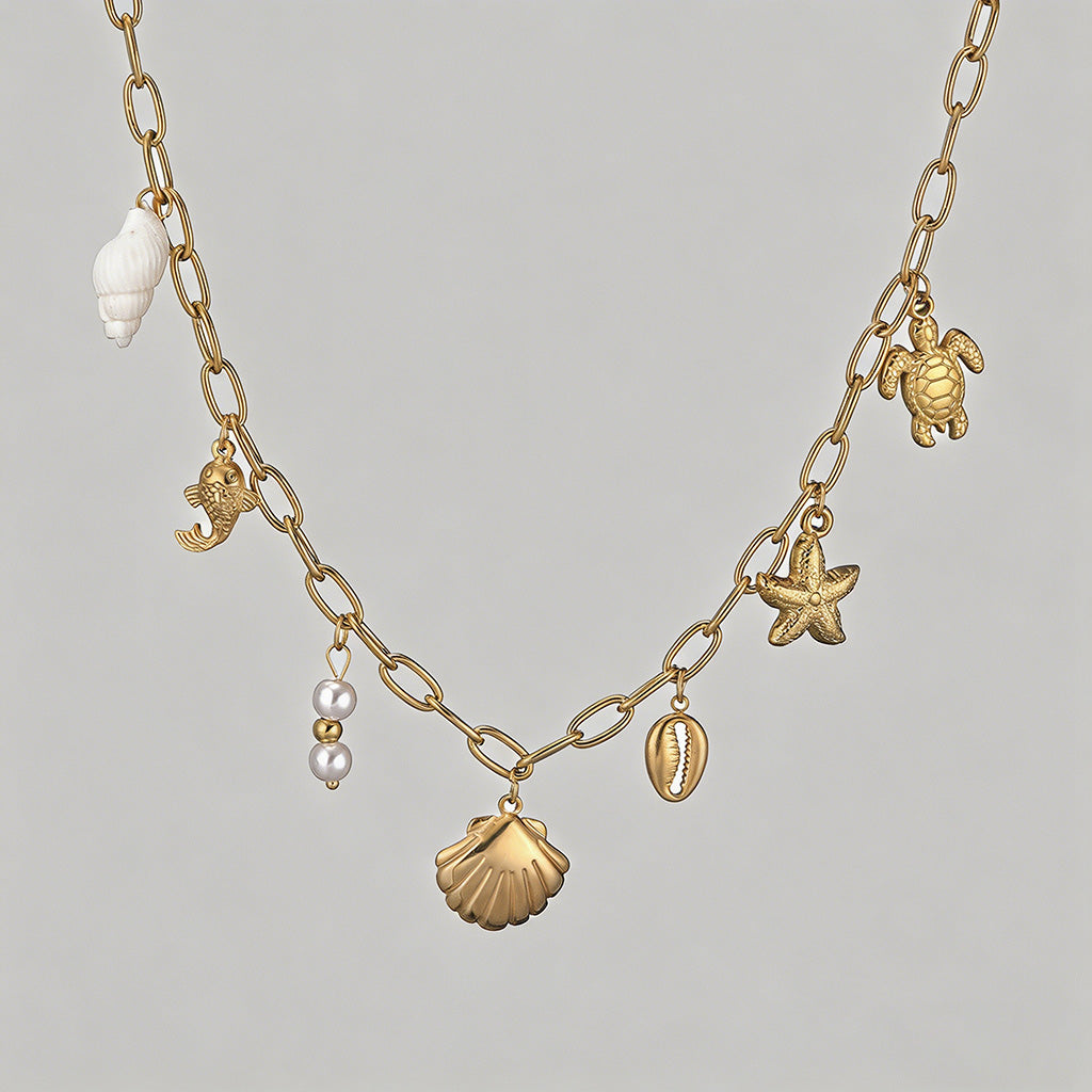 Natural Shell Scallop Pendant - Shopdayla Wholesale - #4930