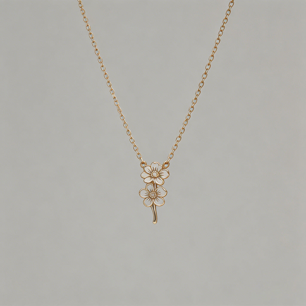 Birth Month Flower & Birthstone Necklace