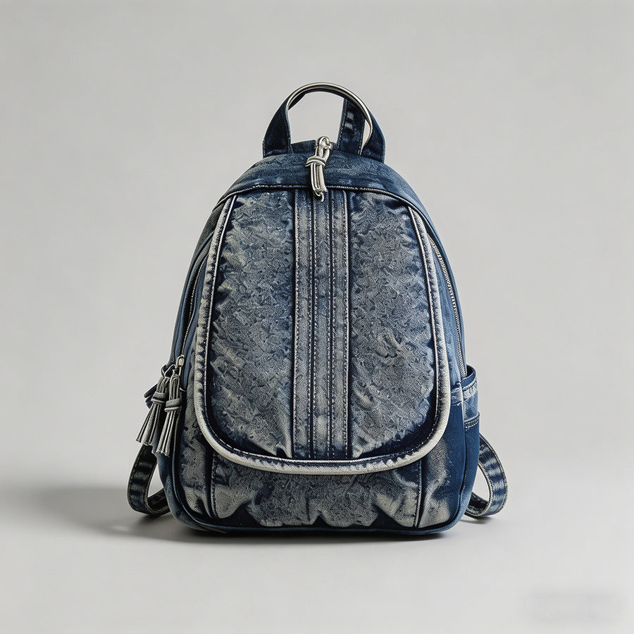 Distressed Denim Mini Backpack - Shopdayla Wholesale - #5986