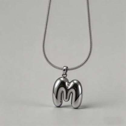 3D Bubble Letter Initial Neckl - Shopdayla Wholesale - #3586
