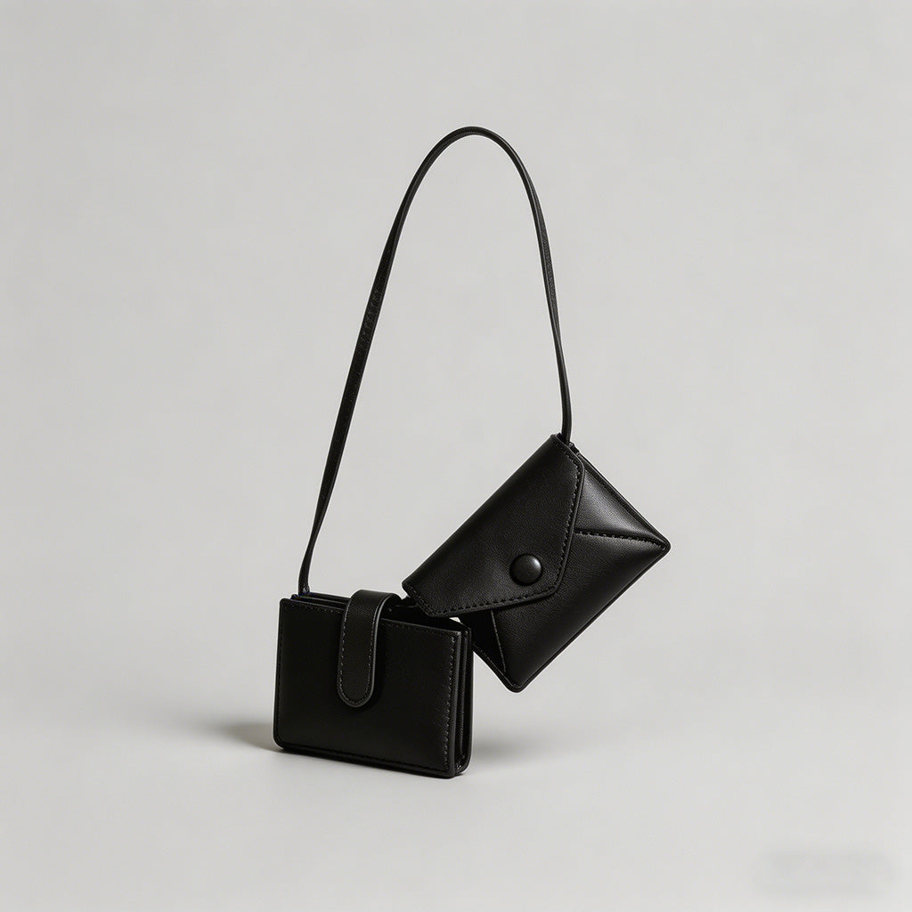 Minimalist Dual-Pouch Genuine - Shopdayla Wholesale - #4834