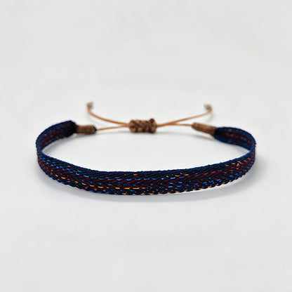 5 Pack Ethnic Hand‑Woven Pattern Bracelet Set