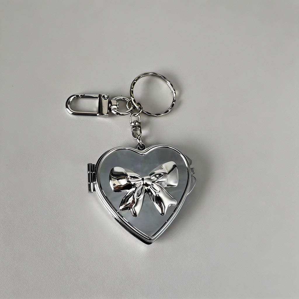 Double Heart Mirror Keychain - Shopdayla Wholesale - #7202