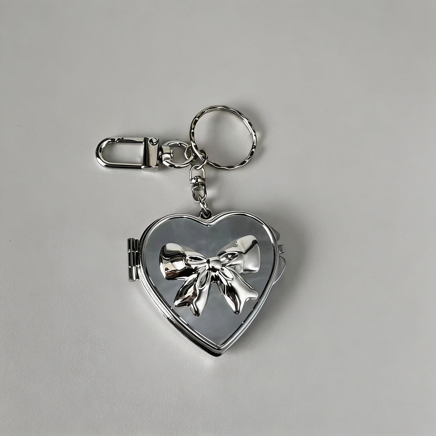 Double Heart Mirror Keychain - Shopdayla Wholesale - #7202