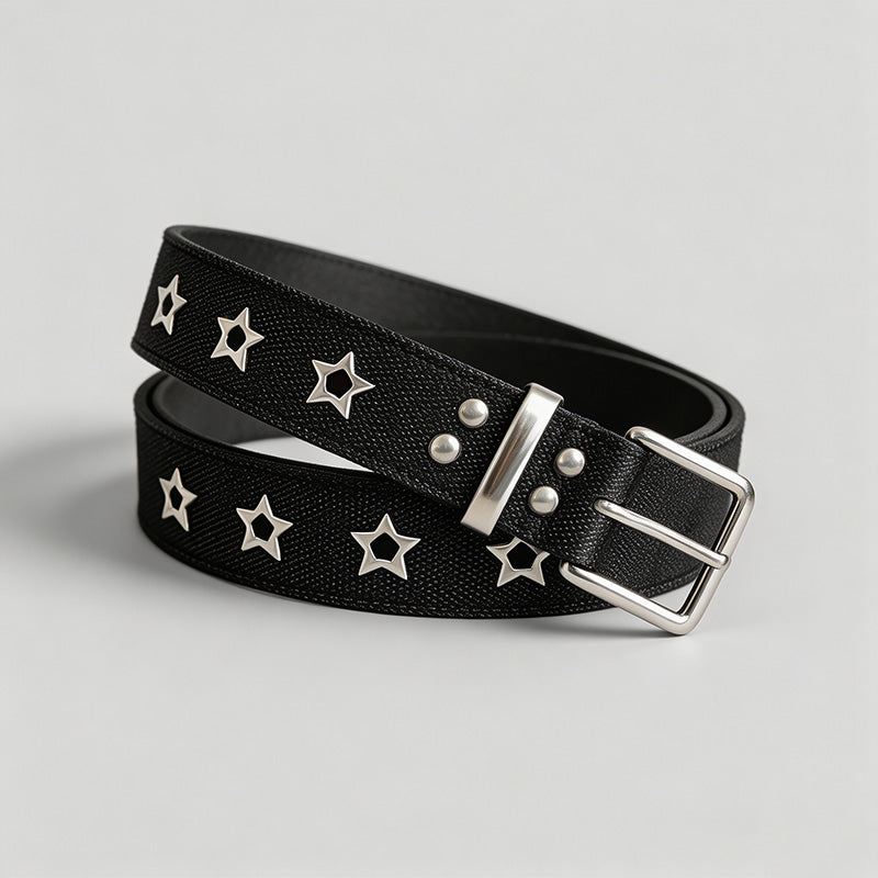 Retro Star Eyelet Denim Belt - Shopdayla Wholesale - #4594