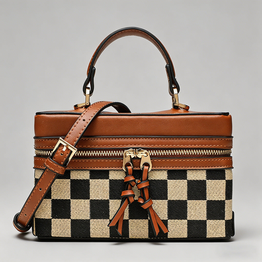 Checkered Boxy Crossbody Bag
