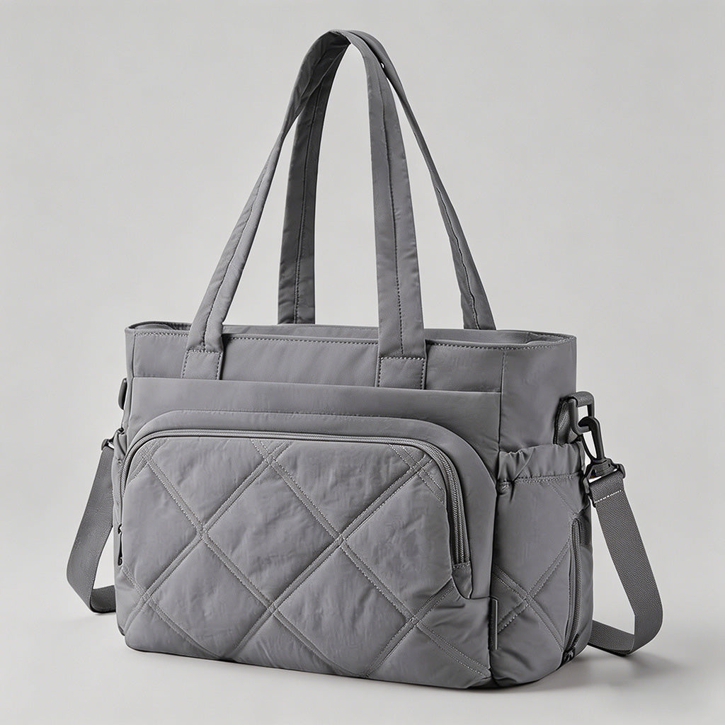 Quilted Multi-Pocket Tote Bag - Shopdayla Wholesale - #1106