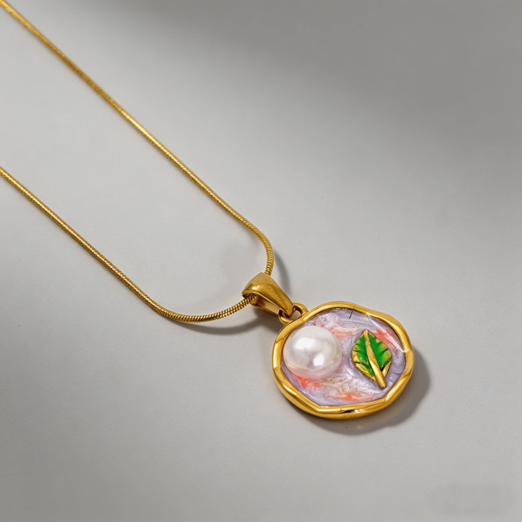 Vintage Enamel Tulip 18K Gold - Shopdayla Wholesale - #9890
