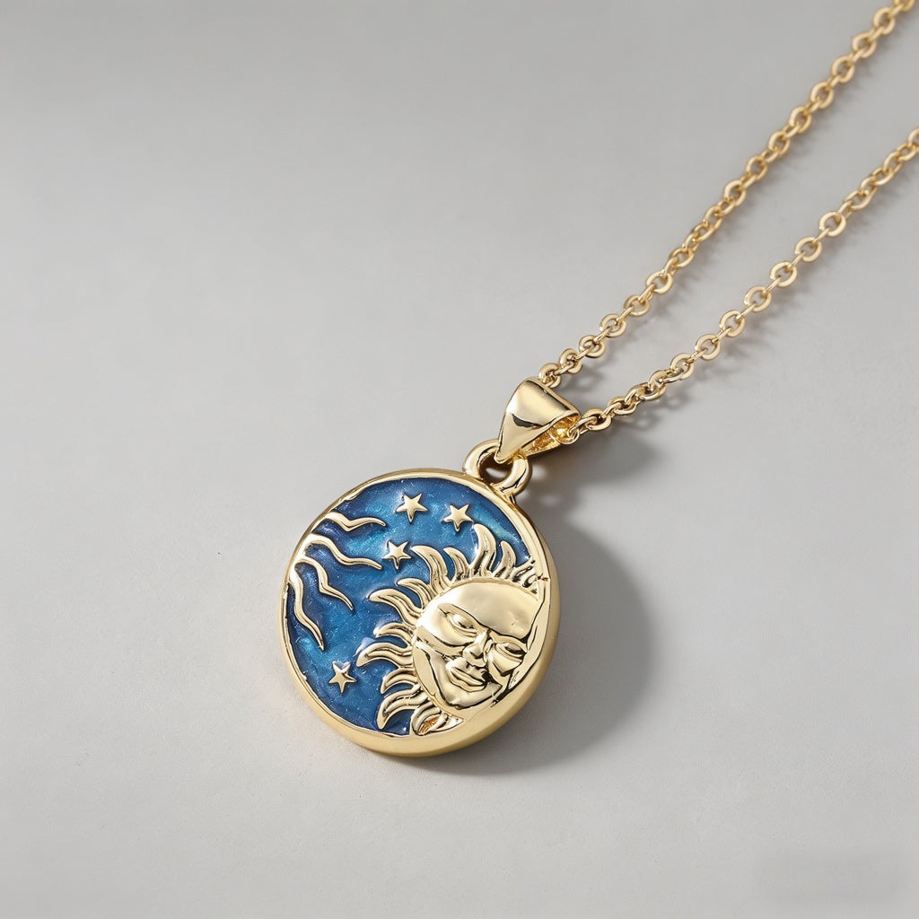 Celestial Sun Moon Star Enamel - Shopdayla Wholesale - #1410